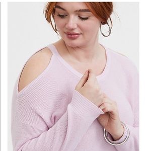 🌷SOLD🌷 Lilac Pink Cold Shoulder Sweater size 2